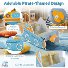Load image into Gallery viewer, Kids Rocking Boat, Submarine-Themed Wooden Rocking Ship Toy with Rotating Propeller
