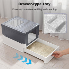 Load image into Gallery viewer, Cat Litter Box, Foldable Hooded Litter Tray with Lid
