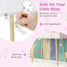 Load image into Gallery viewer, Kids Vanity Table and Chair with 2-Color LED Lighted Mirror
