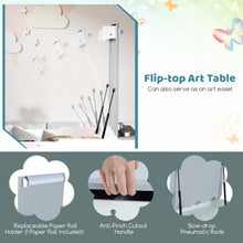 Load image into Gallery viewer, Kids Wooden Toddler Craft Easel Desk with 2-Tier Open Shelf
