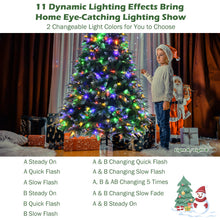 Load image into Gallery viewer, 7ft Hinged Life-Like Christmas Tree with 450 LED Lights Pre-Lit Artificial Xmas Tree
