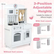 Load image into Gallery viewer, Wooden Play Kitchen for Kids with 3 Adjustable Heights with Stoves and Ice Maker
