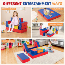 Load image into Gallery viewer, 8-Piece Kids Play Sofa Set, Convertible Toddler Chair Couch

