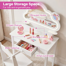Load image into Gallery viewer, Kids Vanity Table and Chair Set, Children Dressing Table
