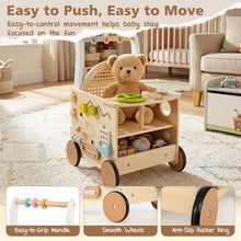Load image into Gallery viewer, Wooden Baby Walker, 13-in-1 Toddler Learning Activity Center
