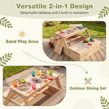 Load image into Gallery viewer, Kids Picnic Table with Sandbox, Wooden Children Garden Table and Bench Set
