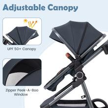 Load image into Gallery viewer, Convertible Baby Stroller with Footmuff and Extendable Canopy
