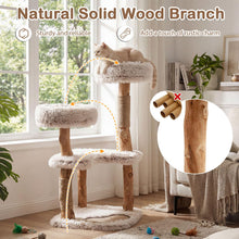 Load image into Gallery viewer, Wooden Cat Tree, Multi-Layer Cats Tower with Jute Scratching Posts &amp; Top Perch
