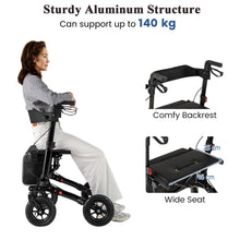 Load image into Gallery viewer, Walker for Seniors with Seat Folding Rollator Walker with Pneumatic Tires
