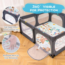 Load image into Gallery viewer, Baby Playpen with Mat, 189 x 158cm Toddler Fence Safety Play Yard
