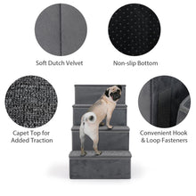 Load image into Gallery viewer, 4 Steps Non-slip Foldable Pet Stairs with Storage Box
