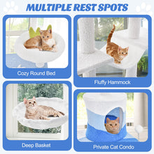 Load image into Gallery viewer, Cat Tree, Multi-Level Cats Tower with Scratching Posts, Top Perch &amp; 3 Hanging Toys (168cm Tall)
