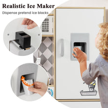 Load image into Gallery viewer, Pretend Play Kitchen with Ice Maker and Cooking Stove for Kids
