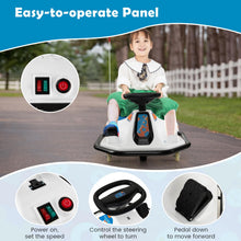 Load image into Gallery viewer, 24V Kids Ride On Car, Electric Go Kart with 360¡ã Spin Wheels, Wireless Connection, USB, Radio, Music
