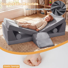 Load image into Gallery viewer, Kids Play Couch, 10-Piece Modular Toddler Soft Climb &amp; Crawl Foam Playset
