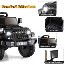 Load image into Gallery viewer, 12V Kids Ride on Car, Children Electric Off Road Truck with Remote Control
