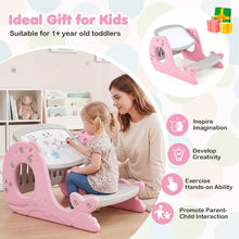 Load image into Gallery viewer, Toddler Table and Chair, Kids Art Table with Angle-Adjustable Whiteboard
