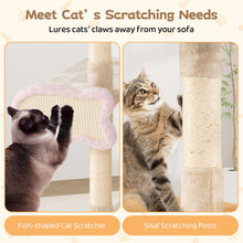 Load image into Gallery viewer, Cat Tree, 125cm Tall Modern Cats Tower with Plush Perch, Condo, Platforms
