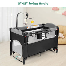 Load image into Gallery viewer, 5-in-1 Baby Bassinet Bedside Sleeper with Diaper Changer and Hanging Toys
