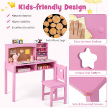 Load image into Gallery viewer, Wooden Kids Desk and Chair Set with Hutch for Studying and Reading
