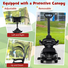 Load image into Gallery viewer, 3-in-1 Ride on Push Car with Adjustable Canopy and Steering Push Bar
