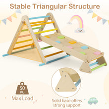 Load image into Gallery viewer, 3-in-1 Pikler Triangle Climbing Set with Dual-Side Ramp and Adjustable Climbing Triangle
