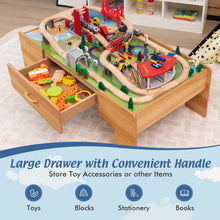 Load image into Gallery viewer, 2 in 1 Kids Wooden Train Track Set and Table
