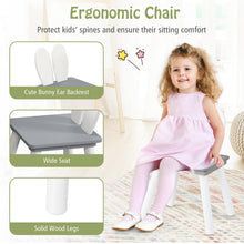 Load image into Gallery viewer, Kids Wooden Table and Rabbit Chairs Set with Space-Saving Structure
