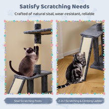 Load image into Gallery viewer, 136cm Tall Multi-Layer Cats Tower with 2 Padded Perches
