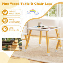 Load image into Gallery viewer, Children Activity Table with 2 Chairs and Pine Wood Legs
