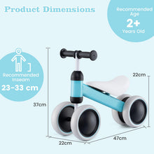 Load image into Gallery viewer, Balance Bike, No Pedal 4 Wheels Toddler Bike
