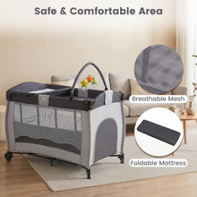 Load image into Gallery viewer, 4 in 1 Travel Cot, Portable Baby Crib Bassinet with Diaper Changing Table

