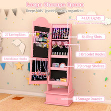 Load image into Gallery viewer, Kids Jewelry Cabinet Children Jewelry Organizer with Lights
