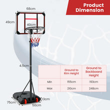 Load image into Gallery viewer, Adjustable Basketball Hoop and Stand
