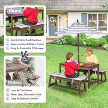 Load image into Gallery viewer, Kids Picnic Table with Cushions and Umbrella
