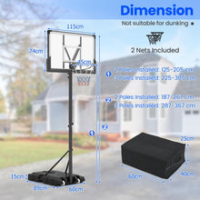 Load image into Gallery viewer, 4.1-10FT Height Adjustable Portable Basketball Hoop Outdoor
