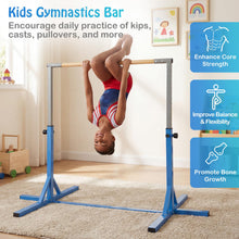 Load image into Gallery viewer, Gymnastics Training Bar, 85-145cm/90-150cm Height Adjustable Horizontal Kip Bars with Non-slip Pads
