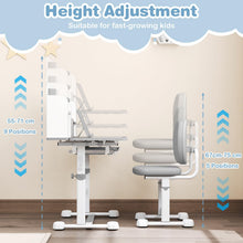 Load image into Gallery viewer, Kid's Study Desk and Chair Set with Tilt Desktop and Footrest Bar
