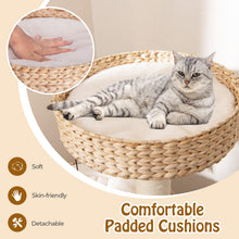 Load image into Gallery viewer, Cat Tree, Modern Cat Tower with Top Perch, Hand-Made Wicker Cat Condo, Sisal Scratching Posts
