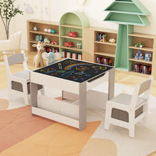 Load image into Gallery viewer, 4 in 1 Wooden Children Activity Desk with 2 Chairs
