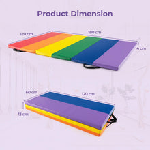 Load image into Gallery viewer, Gymnastics Mat Tri-Fold Thick Tumbling Mat with Hook and Loop Fasteners
