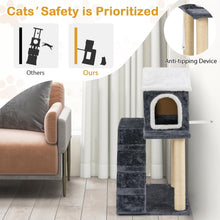 Load image into Gallery viewer, 90cm Modern Cat Tree 3-level Cat Condo Furniture with Openable Roof
