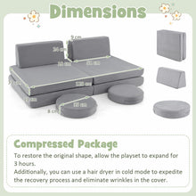 Load image into Gallery viewer, 6-Piece Kids Play Sofa Set, Convertible Toddler Couch
