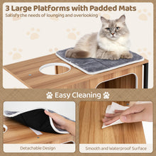 Load image into Gallery viewer, Modern Cat Tree, 133cm Tall Cat Tower with Wooden Condo
