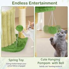 Load image into Gallery viewer, Small Cat Tree, Green Cat Tower with Private Cat Condo
