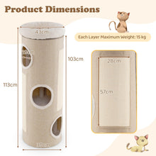 Load image into Gallery viewer, Cat House, 113 cm 4-Level Cat Cave Condo
