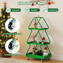 Load image into Gallery viewer, Christmas Tree Storage Cart 3-Tier Rolling Xmas Cart with Topper Star
