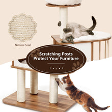 Load image into Gallery viewer, 4-Tier Wooden Cat Tree for Climbing Sleeping
