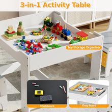 Load image into Gallery viewer, Kids Table Chair Set with Double Side Tabletop Table and Storage Box
