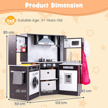 Load image into Gallery viewer, Wooden Kids Play Kitchen Corner with Lights and Water Circulation System
